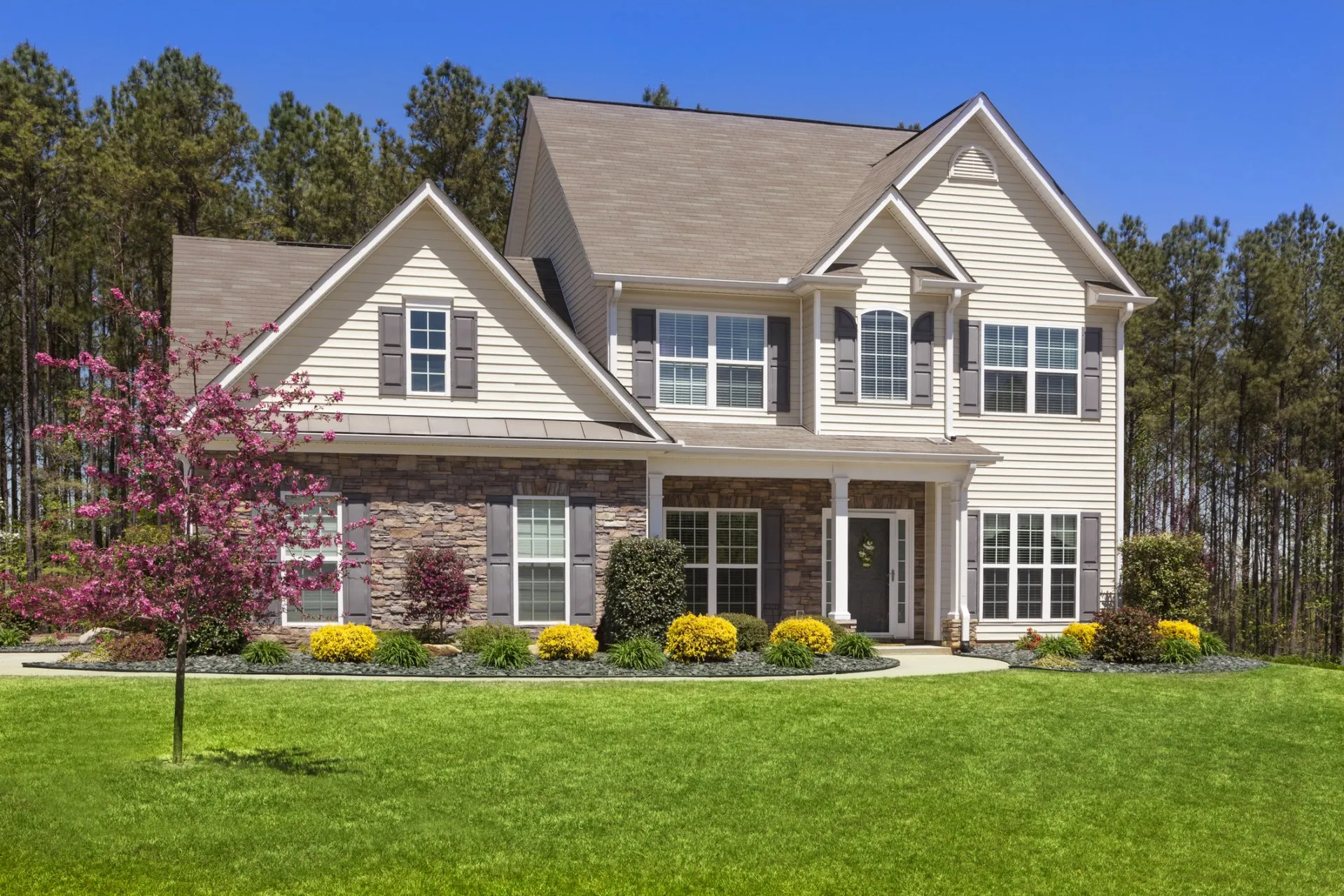 Two Story House With Lawn