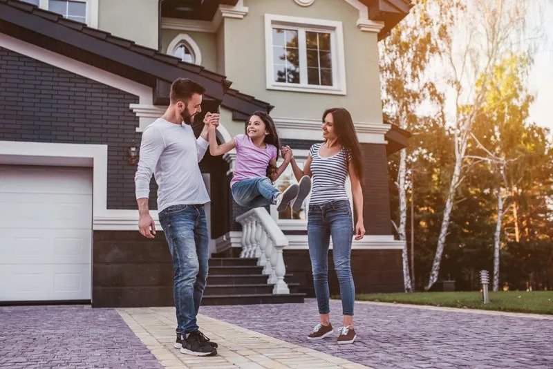 Family Plays in front of home